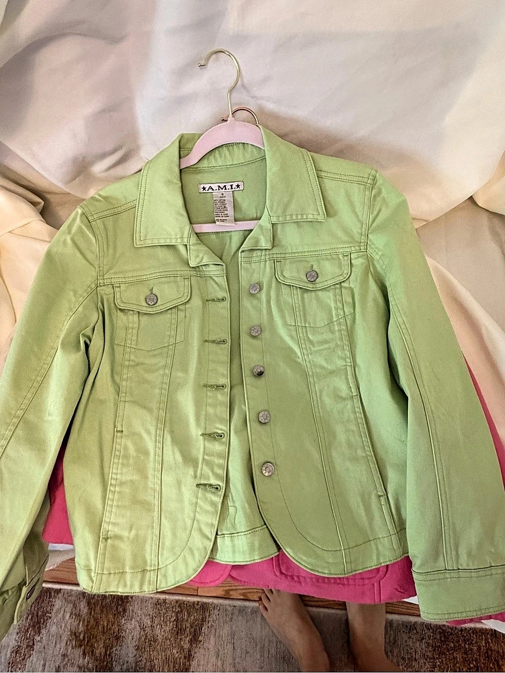 A.M.I. Green Cotton Jacket Size Small Like New